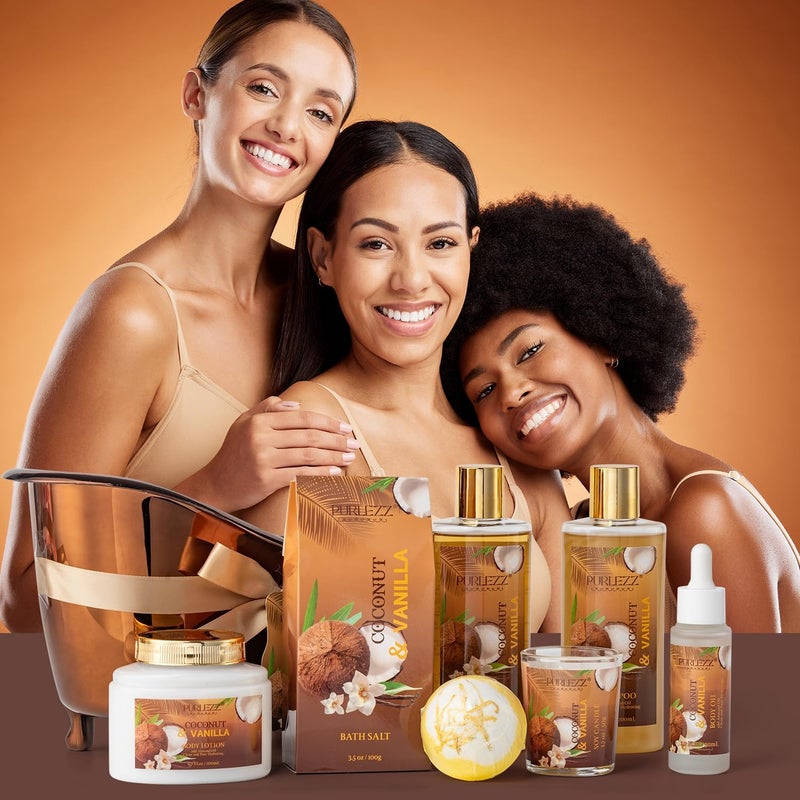 PURLEZZ Luxury Coconut & Vanilla Spa Gift Basket - Image 4